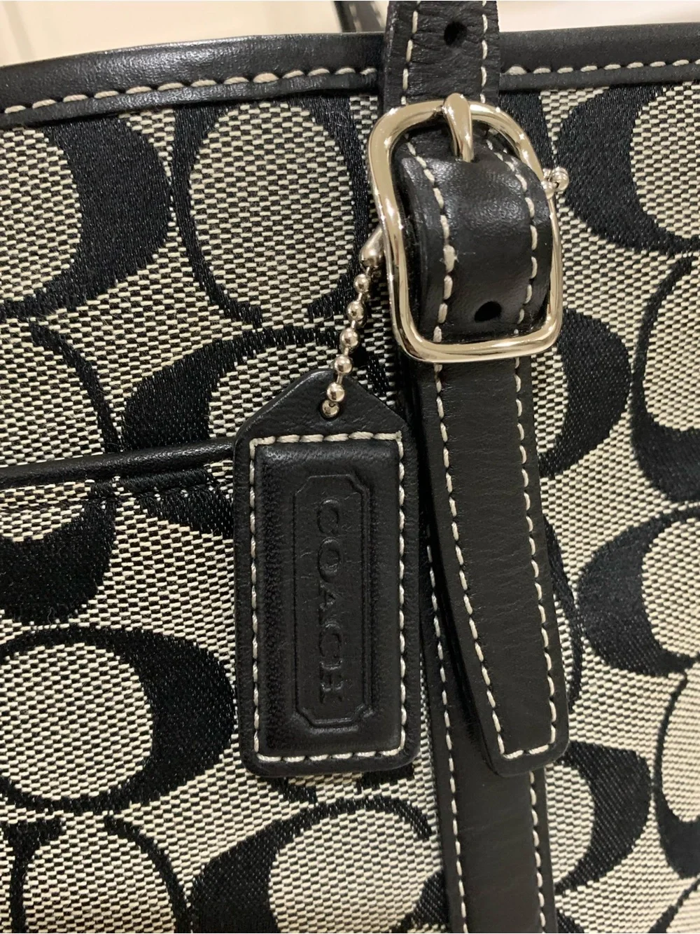 Coach Canvas Tote in Black Hampton Bag